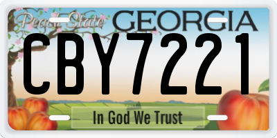 GA license plate CBY7221