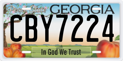 GA license plate CBY7224