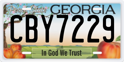 GA license plate CBY7229
