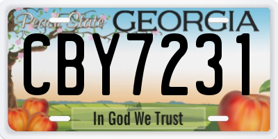 GA license plate CBY7231