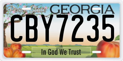 GA license plate CBY7235