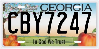 GA license plate CBY7247
