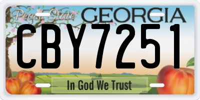 GA license plate CBY7251