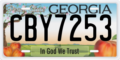 GA license plate CBY7253