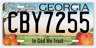 GA license plate CBY7255