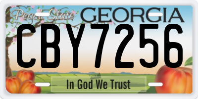 GA license plate CBY7256