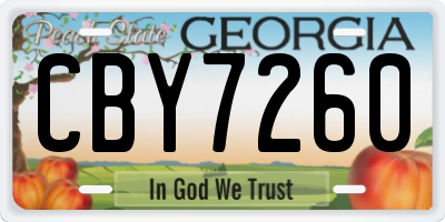 GA license plate CBY7260