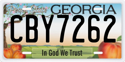 GA license plate CBY7262