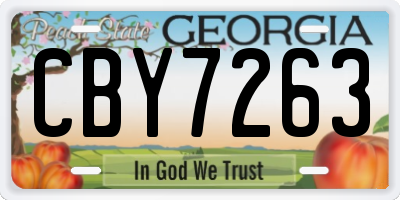 GA license plate CBY7263