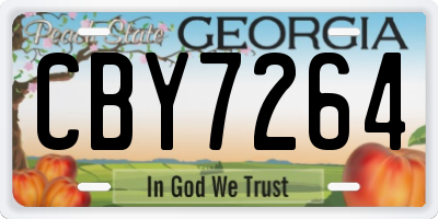 GA license plate CBY7264
