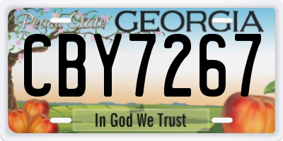 GA license plate CBY7267
