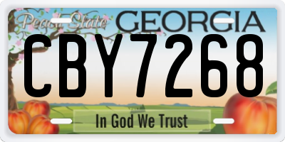 GA license plate CBY7268