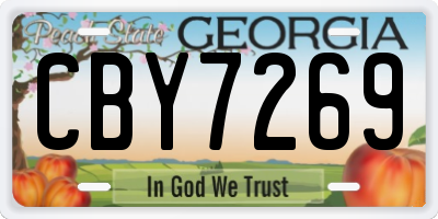 GA license plate CBY7269