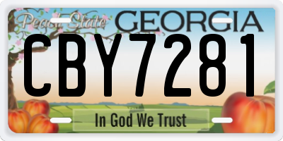 GA license plate CBY7281