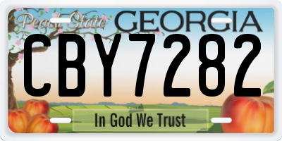GA license plate CBY7282