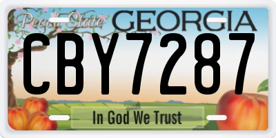 GA license plate CBY7287