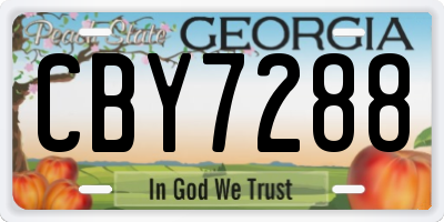 GA license plate CBY7288