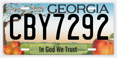 GA license plate CBY7292