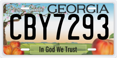 GA license plate CBY7293