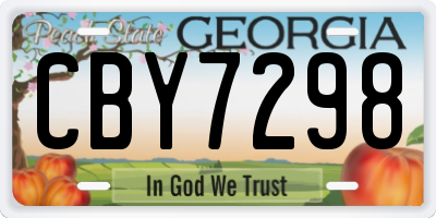 GA license plate CBY7298