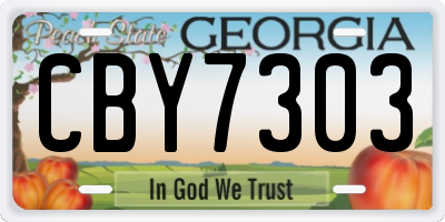 GA license plate CBY7303