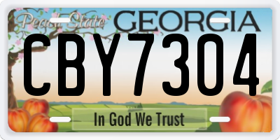 GA license plate CBY7304