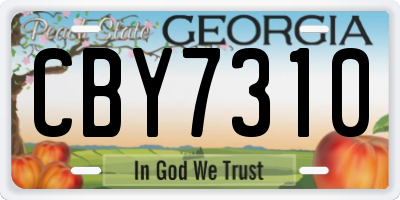 GA license plate CBY7310