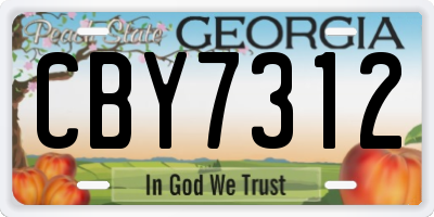 GA license plate CBY7312