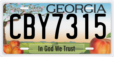 GA license plate CBY7315