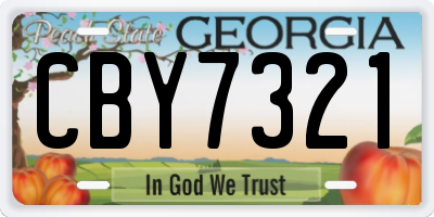GA license plate CBY7321