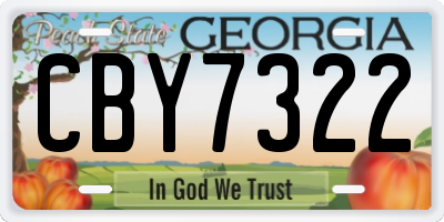 GA license plate CBY7322