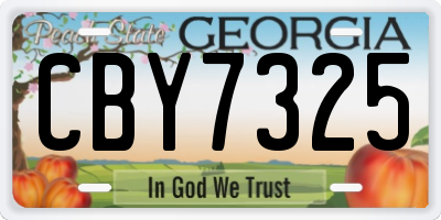 GA license plate CBY7325