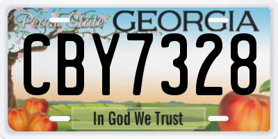 GA license plate CBY7328