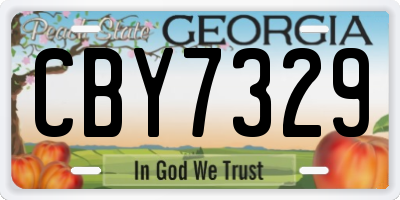 GA license plate CBY7329