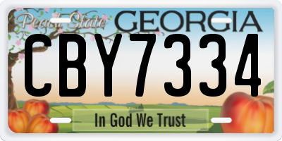 GA license plate CBY7334