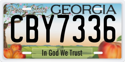 GA license plate CBY7336