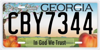 GA license plate CBY7344