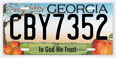 GA license plate CBY7352
