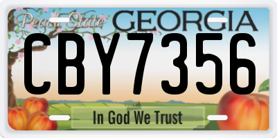 GA license plate CBY7356