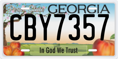 GA license plate CBY7357