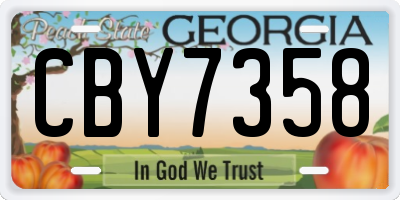 GA license plate CBY7358