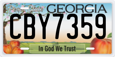GA license plate CBY7359