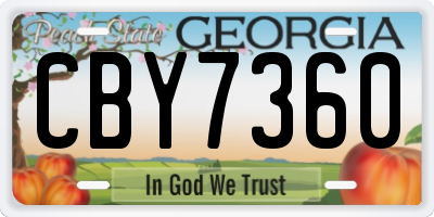 GA license plate CBY7360