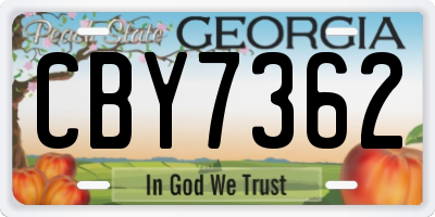 GA license plate CBY7362