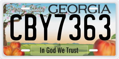 GA license plate CBY7363