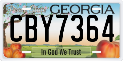 GA license plate CBY7364