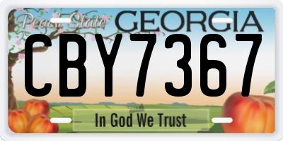 GA license plate CBY7367