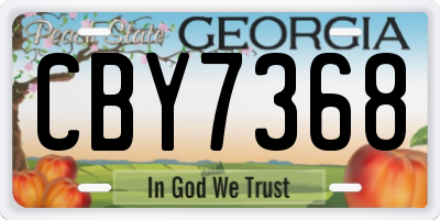GA license plate CBY7368