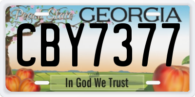 GA license plate CBY7377