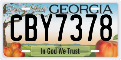 GA license plate CBY7378